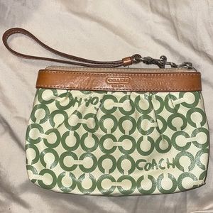 Green coach wristlet